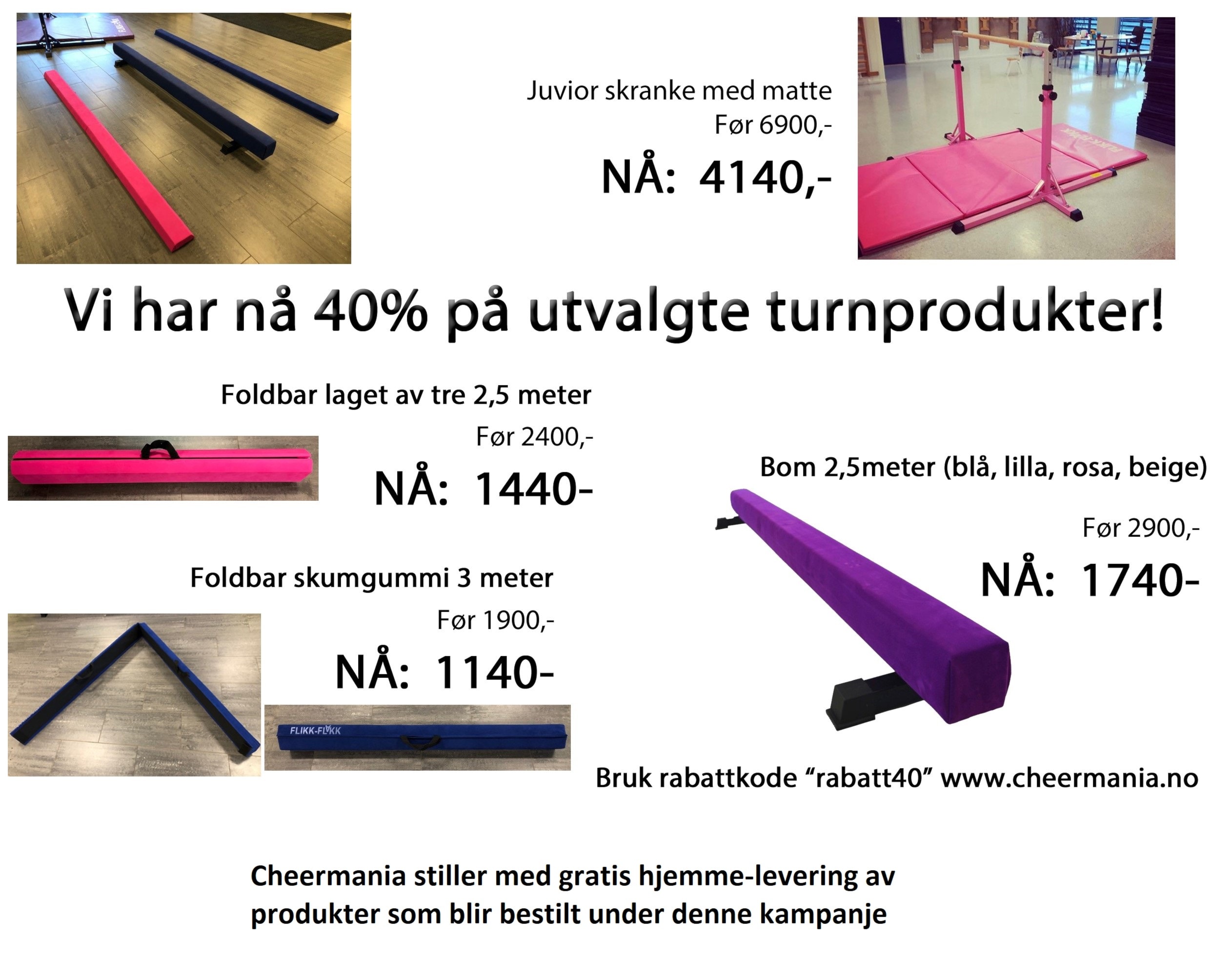 Få supre tilbud fra vår samarbeidspartner Cheermania - 40%!!!!